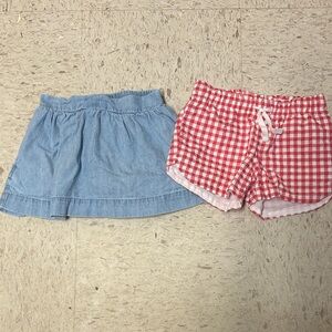 Blue Denim Skort and Red Gingham Shorts Set Cat & Jack size 4T